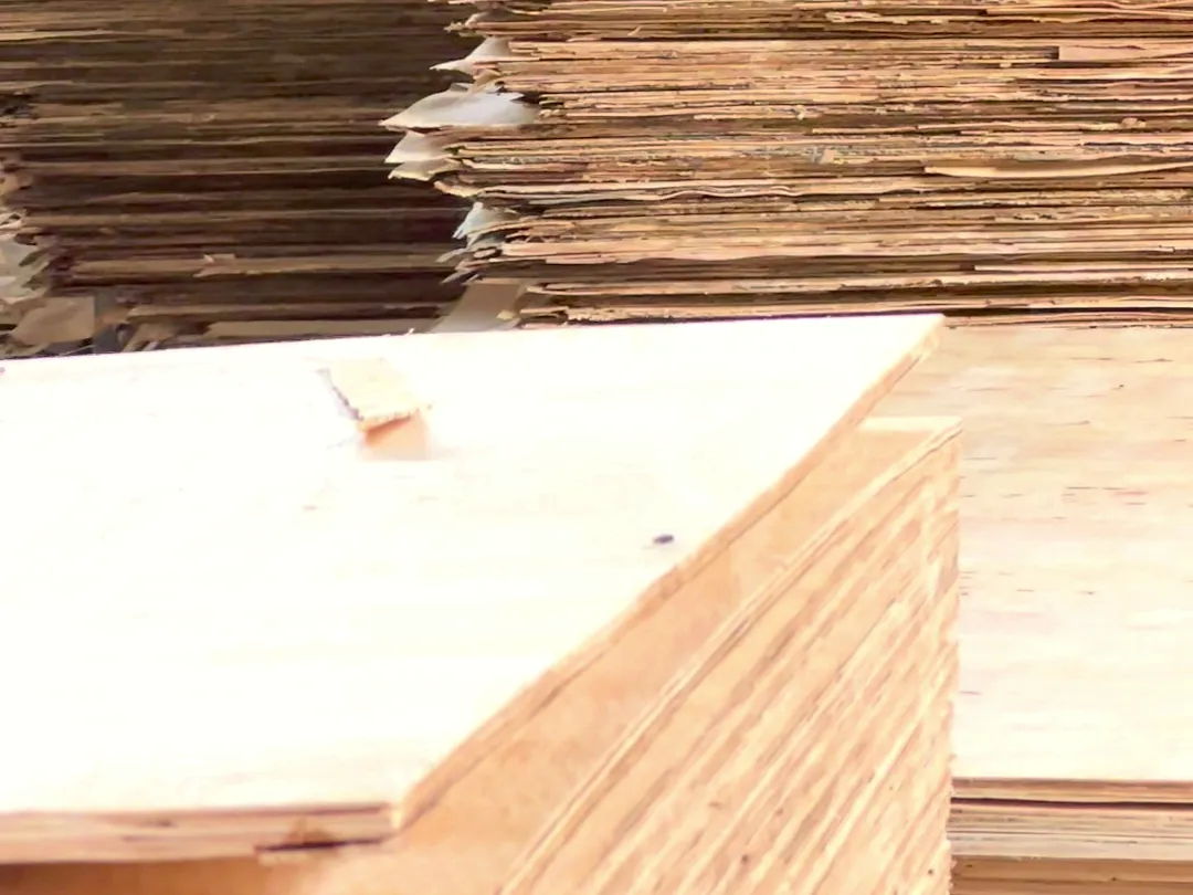 Stacks of non-face plywood sheets at the Chalaka factory